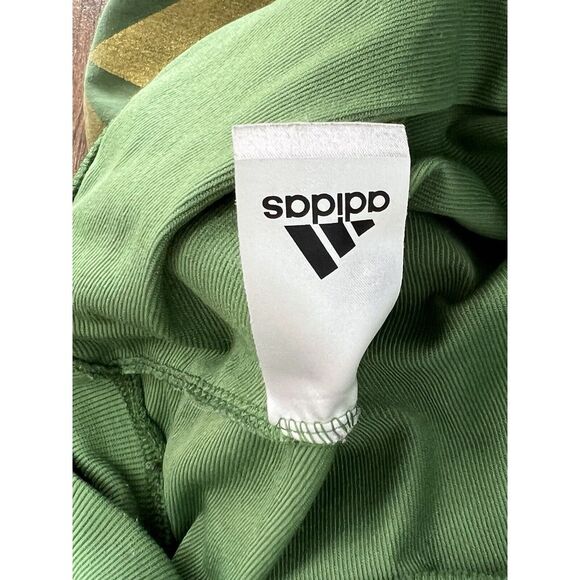 MENS ADIDAS GREEN GOLD METALLIC ALLOVER TREFOIL LOGO PULLOVER SWEATSHIRT S? - Picture 14 of 14